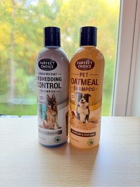 Furfect Choice Deshedding Control & Oatmeal Pet Shampoos - Gray & Tan